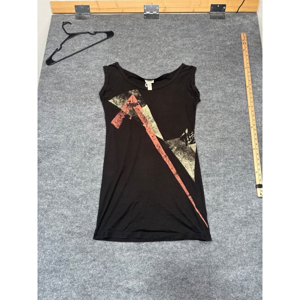 Diesel Vintage 90s Womens Graphic Tank Top Black Abstract Geometric Print